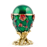 Pewter 1899 Pansy Royal Imperial Easter Egg 2.5 Inches in Green color Oval