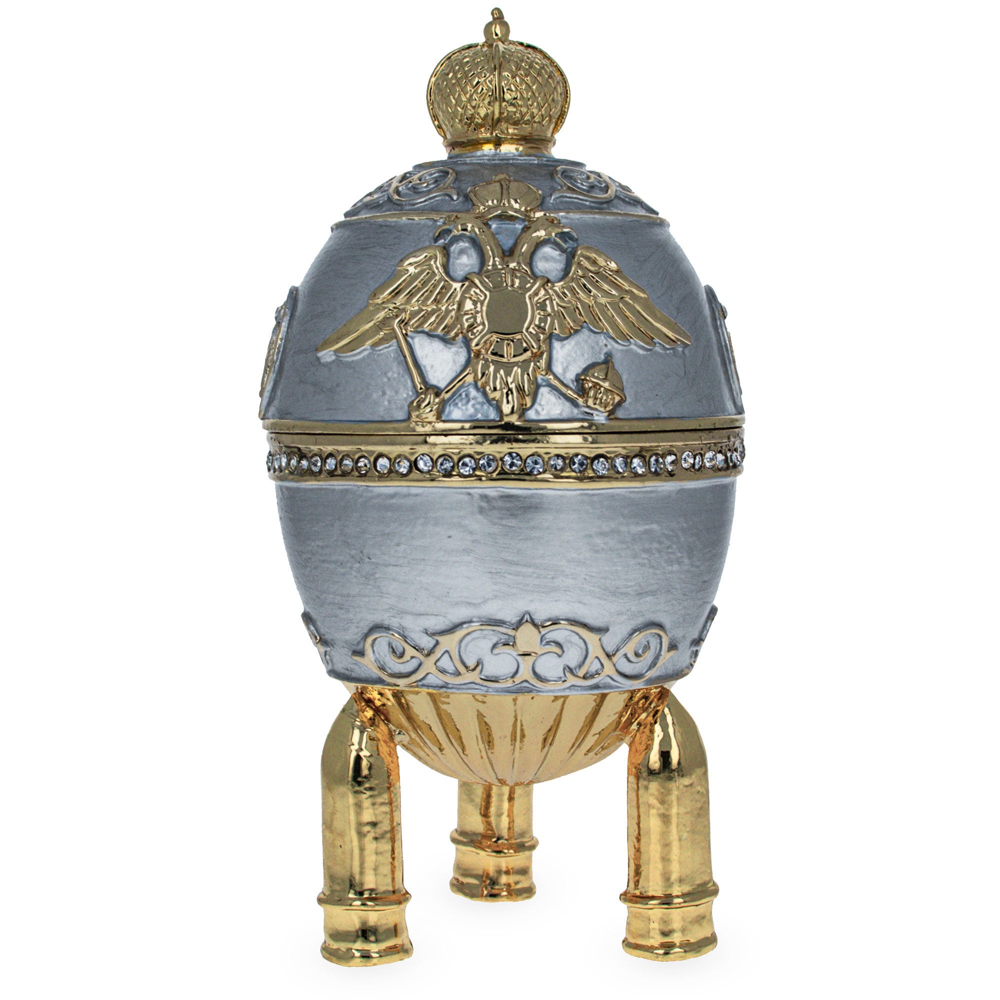 1916 Steel Military Royal Easter Egg in Gold color Oval