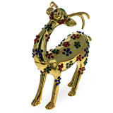 Jeweled Reindeer Trinket Box Figurine in Multi color