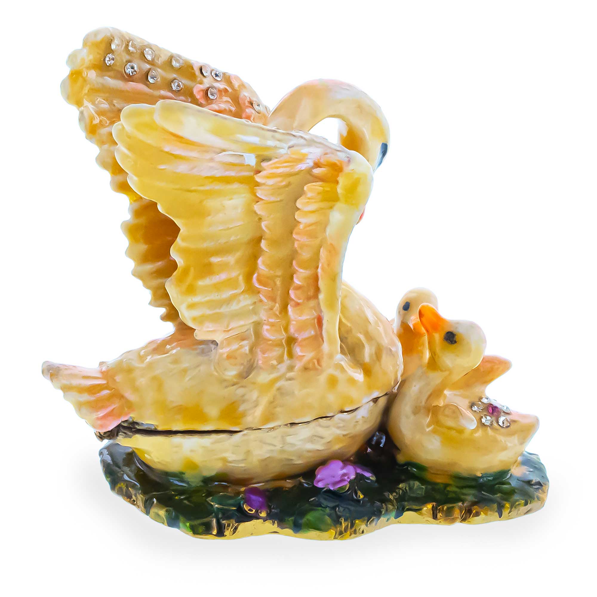 Shop Swan Family Jeweled Trinket Box Figurine. Buy Jewelry Boxes > Pewter Multi