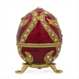 Oriental Style Red Enamel Royal Inspired Imperial Metal Easter Egg 2.75 Inches in Red color, Oval shape