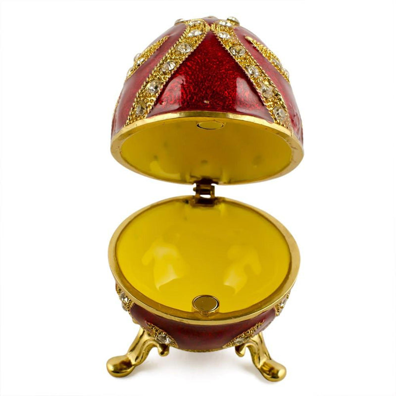 Buy Online Gift Shop Oriental Style Red Enamel Royal Inspired Imperial Metal Easter Egg 2.75 Inches