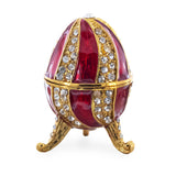 Red Crystal Spire Royal Inspired Imperial Egg 2.5 Inches in Red color Oval