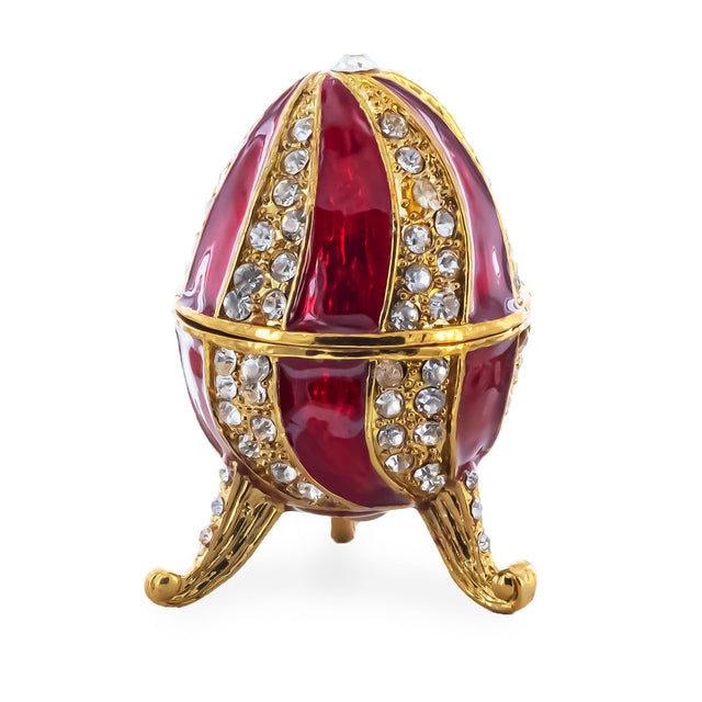 Red Crystal Spire Royal Inspired Imperial Egg 2.5 Inches in Red color Oval