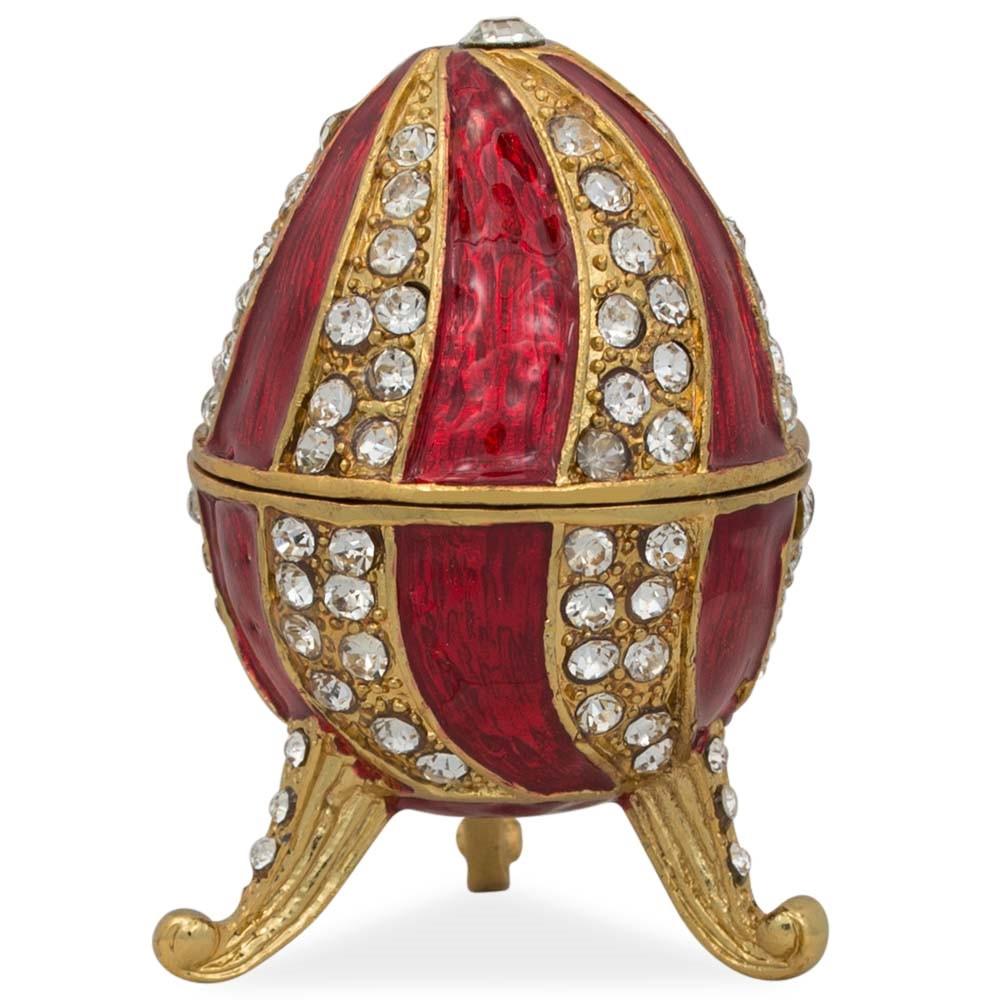 Red Crystal Spire Royal Inspired Imperial Egg 2.5 Inches in Red color, Oval shape