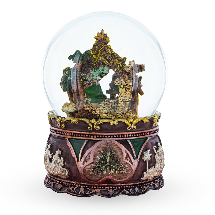 Shop Nativity Serenity Water Snow Globe with "Silent Night" Music Box. Buy Snow Globes Religious Nativity  Round  for Sale by Online Gift Shop BestPysanky Christmas water globe snowglobe music box musical collectible figurine xmas holiday decorations gifts rotating animated spinning animated unique picture personalized cool glitter flakes festive wind-up