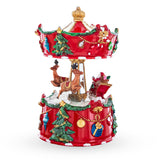 Santa's Merry Carousel Ride Spinning Musical Figurine , dimensions in inches: 5.5 x 3.25 x 3.25