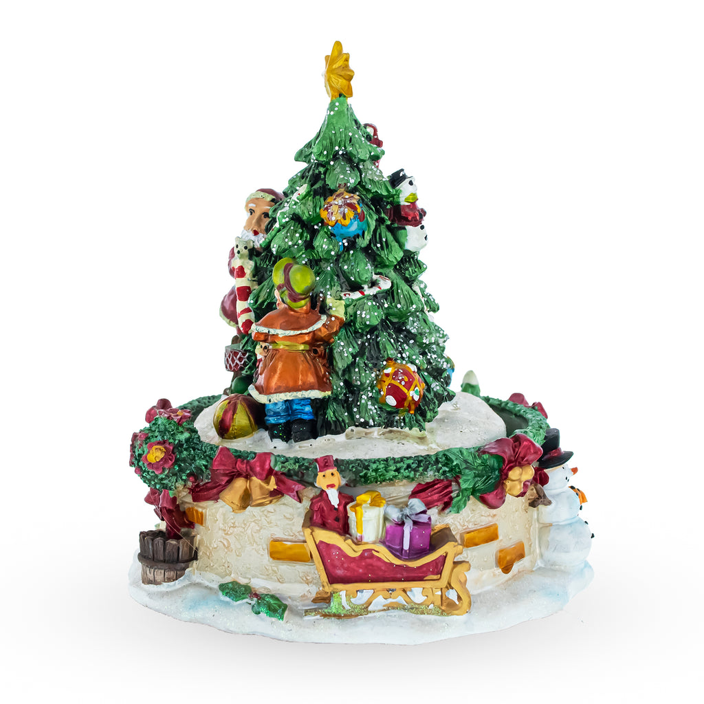 Tree Decorating Duo Spinning Musical Christmas FigurineChina , dimensions in inches: 5.6 x 4.7 x 4.7