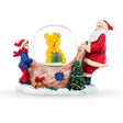 Santa's Teddy Surprise: Mini Water Snow Globe with Gift-Unwrapping Scene in Multi color,  shape