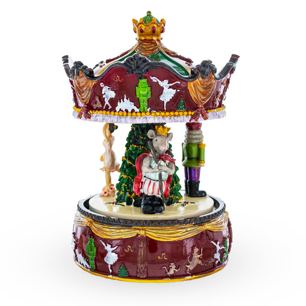 Enchanted Carousel Waltz: Musical Rotating Carousel with Ballerina and Nutcracker by BestPysanky