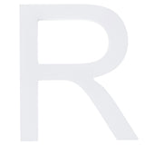 Arial Font White Painted MDF Wood Letter R (6 Inches) in White color