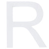 Arial Font White Painted MDF Wood Letter R (6 Inches) in White color,  shape