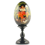 Knitting Girl Collectible Wooden Easter Egg 6.25 Inches in Multi color Oval