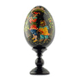 Wood Joker with the Bear Collectible Wooden Easter Egg 6.25 Inches in Multi color Oval