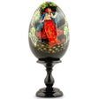 Garden Walk Hand Painted Collectible Wooden Easter Egg 6.25 Inches in Black color Oval