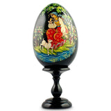 Fairy Tale Hand Painted Wooden Easter Egg 6.25 Inches in Multi color Oval
