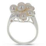 CZ Sterling Silver Ring (Size 7) in Silver color,  shape