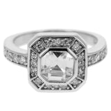 Ascher Cut CZ Sterling Silver Ring (Size 6) in Silver color