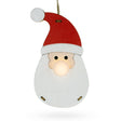 Wooden Santa Christmas Ornament with Light Up Nose Cutout in White color