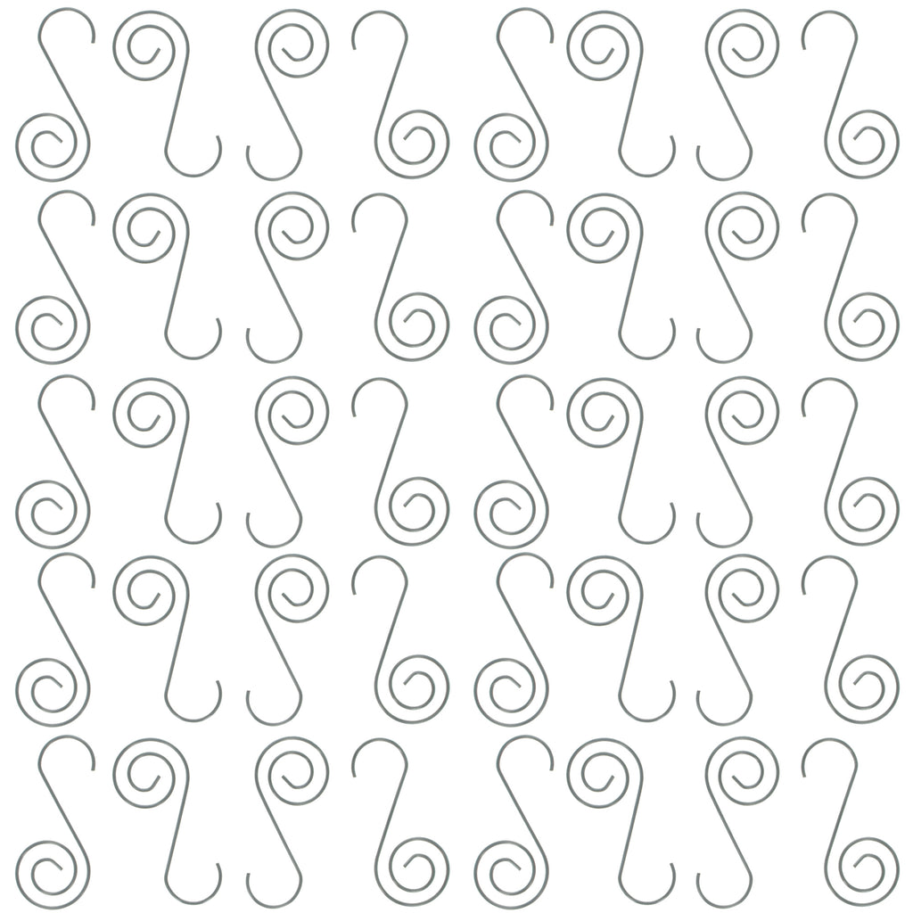Set of 40 Silver Metal Wire Christmas Ornaments Hooks Hangers 1.6 Inches in Silver color