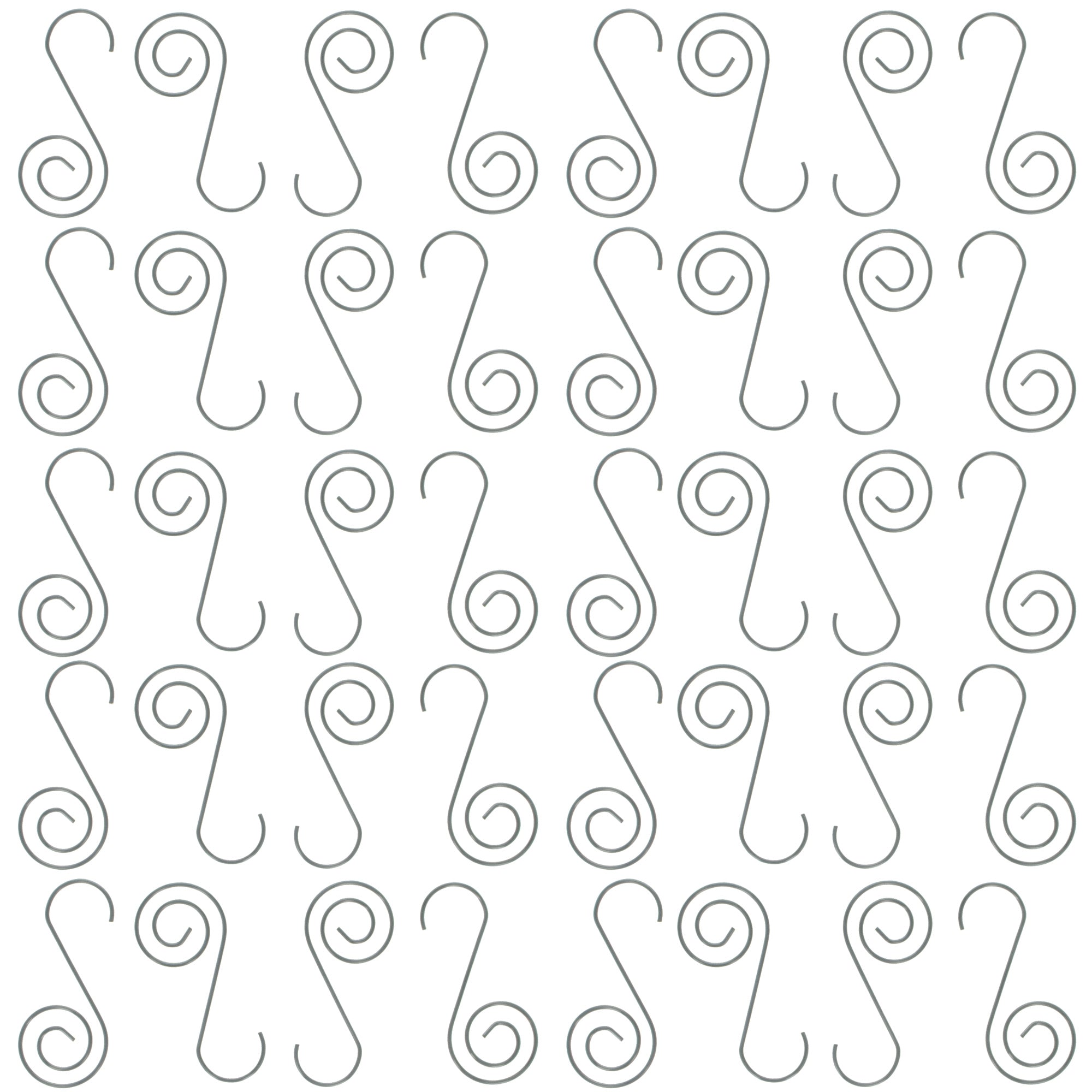 Set of 40 Silver Metal Wire Christmas Ornaments Hooks Hangers 1.6 Inches in Silver color