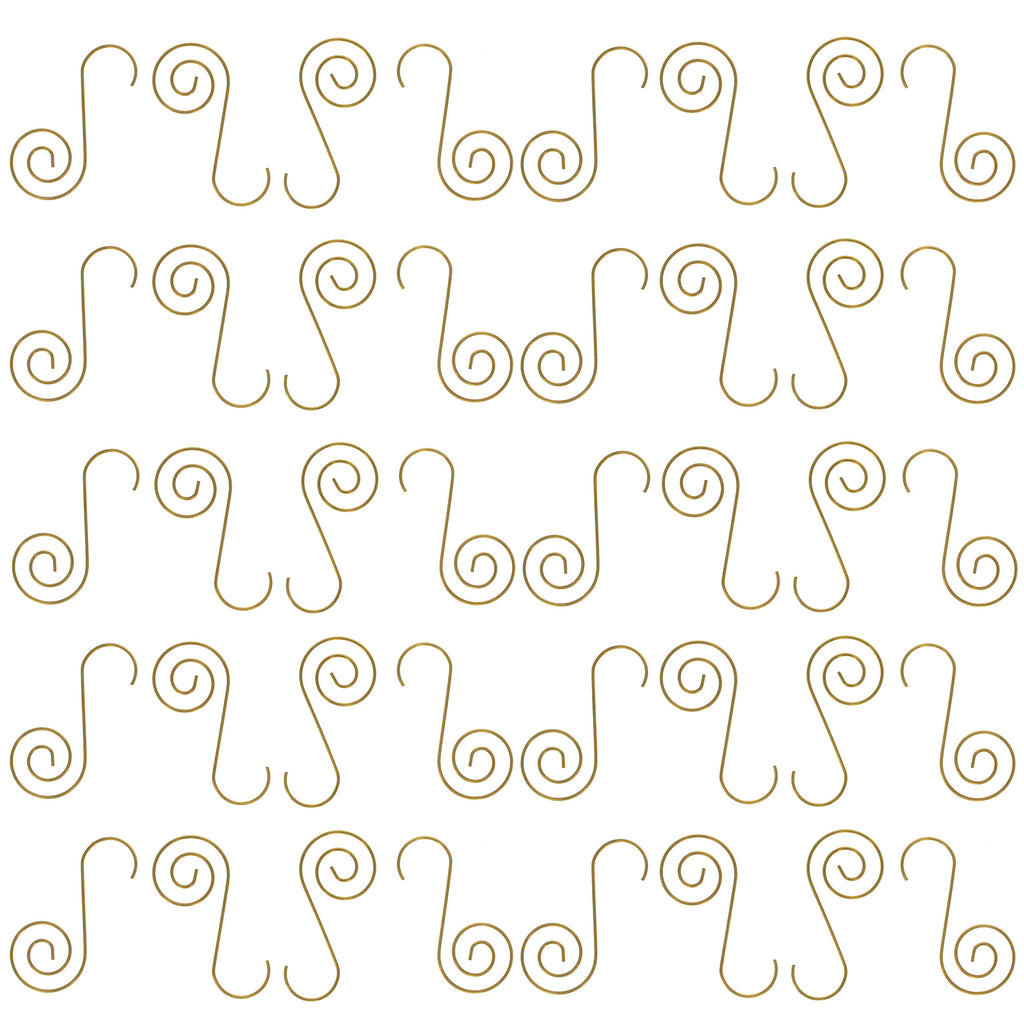 Set of 40 Gold Metal Wire Christmas Ornaments Hooks Hangers 1.6 Inches in Gold color