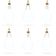 Set of 6 Clear Glass Waterdrop Finial Christmas Ornaments in Clear color Finial