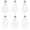 Set of 6 Clear Glass Waterdrop Finial Christmas Ornaments in Clear color,  shape