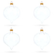Set of 4 Pointed Onion-Shape Finial Clear Glass Christmas Ornaments in Clear color Finial