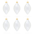 Set of 6 Pointed Teardrop Finial Clear Glass Christmas Ornaments in Clear color Finial