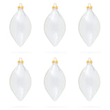 Set of 6 Pointed Teardrop Finial Clear Glass Christmas Ornaments in Clear color Finial