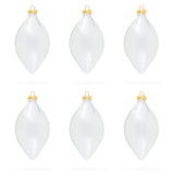 Glass Set of 6 Rhombus Shape Clear Glass Christmas Ornaments in Clear color