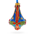 Kaleidoscope Bell Shape Finial Glass Christmas Ornament in Multi color Finial