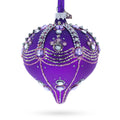 Sparkly Diamonds on Purple Onion-Shape Finial Glass Christmas Ornament in Purple color Finial