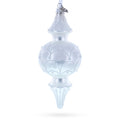 Snowy Pearl Double-Ended Finial Drop Glass Christmas Ornament in White color Finial