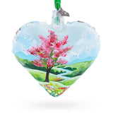 Sparkling Daisy Meadow Vista Jeweled Glass Heart Ornament in Multi color Heart