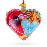 Royal Romance Pearl Jewels Glass Heart Ornament in Red color Heart