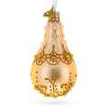 Pearls on Gold Glass Pear Shape Ornament in Gold color Finial