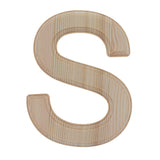Unfinished Wooden Arial Font Letter S (6.25 Inches) in Beige color,  shape