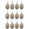 Set of 12 Unfinished Unpainted Wooden Ornaments 2.75 Inches in Beige color, Oval shape