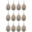 Set of 12 Unfinished Unpainted Wooden Ornaments 2.75 Inches in Beige color, Oval shape