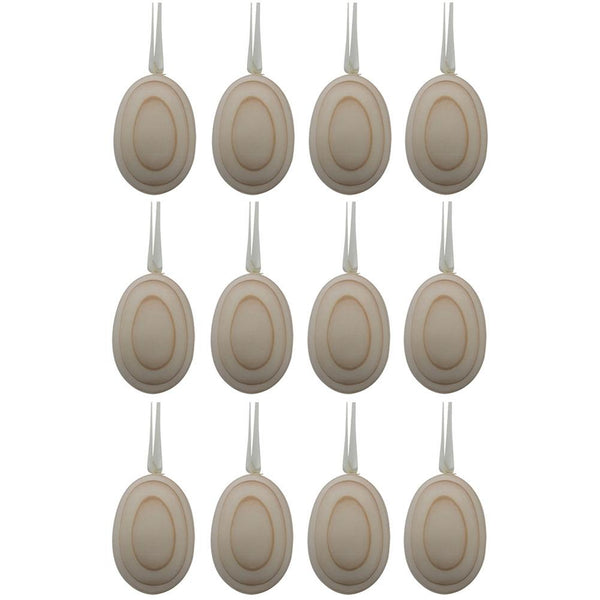 Set of 12 Unfinished Unpainted Wooden Ornaments 2.75 Inches by BestPysanky
