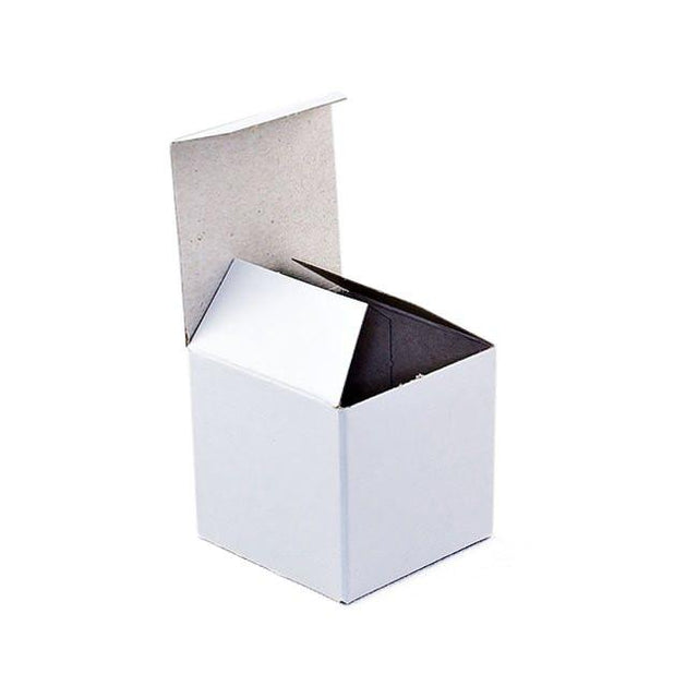 White Glossy Paper Gift Box 2 x 2 x 2 Inches in White color, Rectangular shape