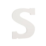 Courier Font White Color Wooden Letter S (6 Inches) in White color