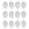 Set of 12 White Blank Hollow Plastic Easter Egg Ornaments 2.6 Inches in White color, Oval shape