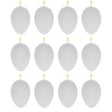 Set of 12 White Blank Hollow Plastic Easter Egg Ornaments 2.6 Inches in White color, Oval shape