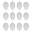 Plastic Set of 12 White Blank Hollow Plastic Easter Egg Ornaments 2.6 Inches in White color Oval