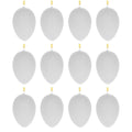 Set of 12 White Blank Hollow Plastic Easter Egg Ornaments 2.6 Inches in White color Oval