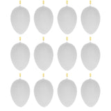 Plastic Set of 12 White Blank Hollow Plastic Easter Egg Ornaments 2.6 Inches in White color Oval