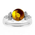 Amber Ball Sterling Silver Ring (Size 8) in Multi color,  shape